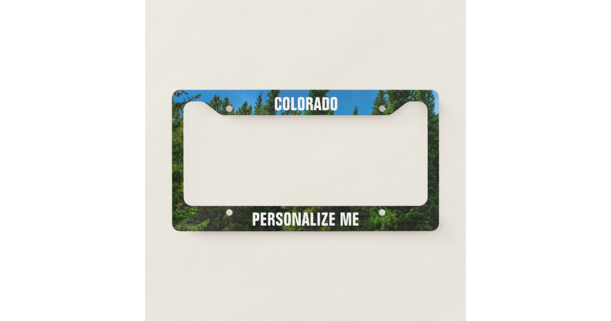 Pine Trees Blue Sky Template License Plate Frame Zazzle