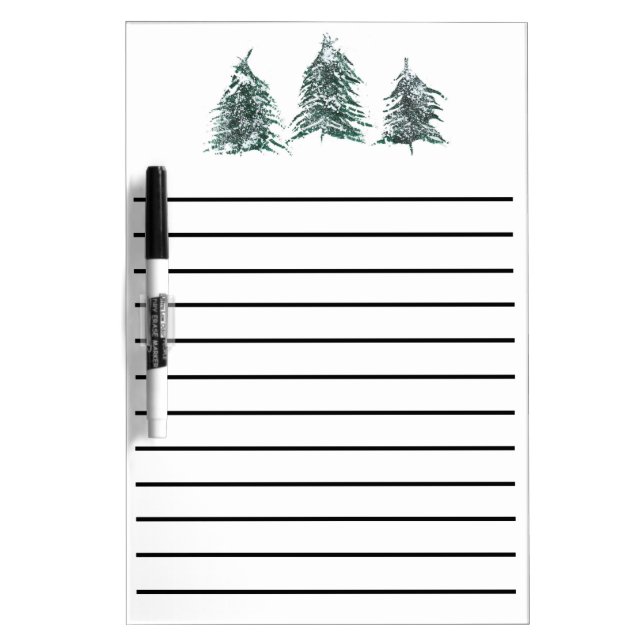 Pine Trees Bold Lined Dry Erase Board (Front)