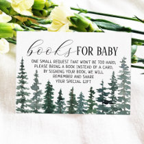 Pine Trees Book Request Baby Shower Enclosure Card