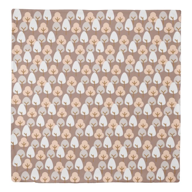 Pine Trees Botanical Pattern Cozy Fall Autumn Duvet Cover (Front)