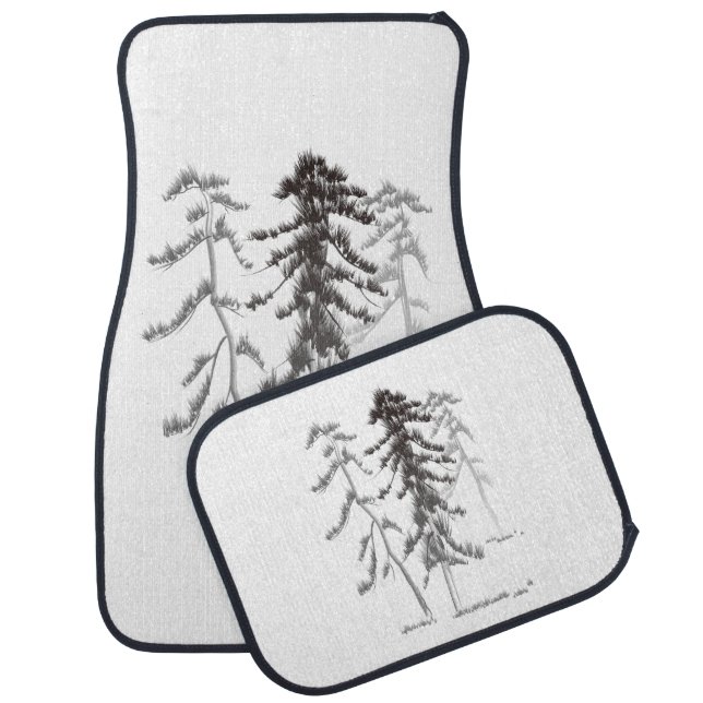 Pine trees car floor mat (Set)