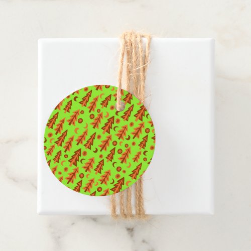 Pine Trees Chic Minimal Nature Christmas Gift  Favor Tags