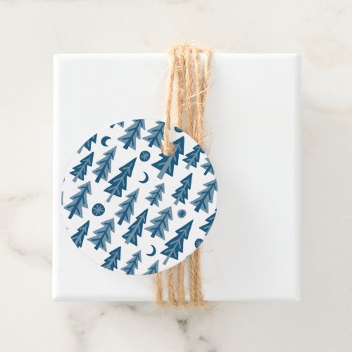 Pine Trees Chic Minimal Nature Christmas Gift  Favor Tags