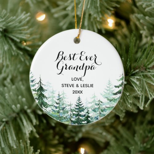 Pine Trees Christmas Gift for Grandpa Ceramic Ornament