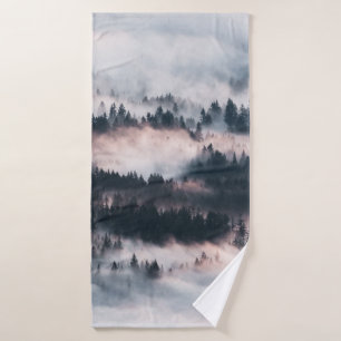 PINE TREES COVERED WITH SNOW BATH TOWEL