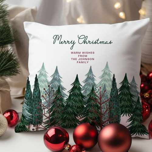 Pine Trees Forest  Christmas Holiday   Pillow