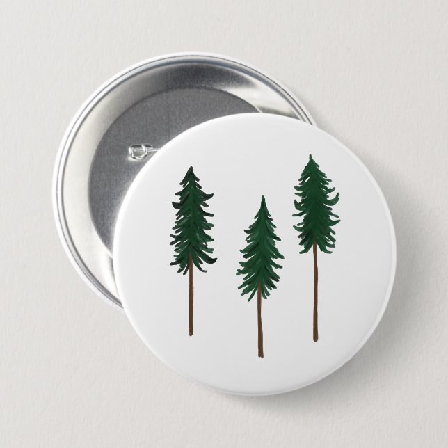 Pine Trees Forest CUSTOMIZE IT Button (Front & Back)