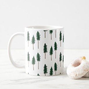 Pine Trees Forest Minimalist Pattern Coffee Mug