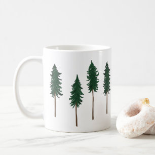 Pine Trees Forest Minimalist Pattern Coffee Mug