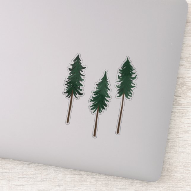 Pine Trees Forest Minimalist Sticker (Detail)