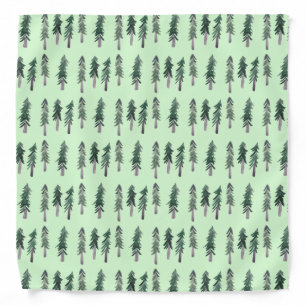 Pine Trees Forest Modern Minimalist Watercolor Bandana