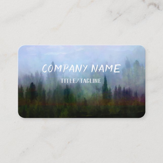 pine trees forest nature art landscape   business card (Front)