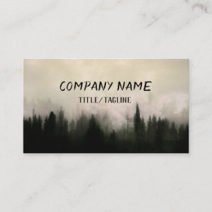 pine trees forest nature art moody landscape   business card