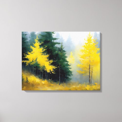 Pine Trees Forest Painting Living Room Wall Art