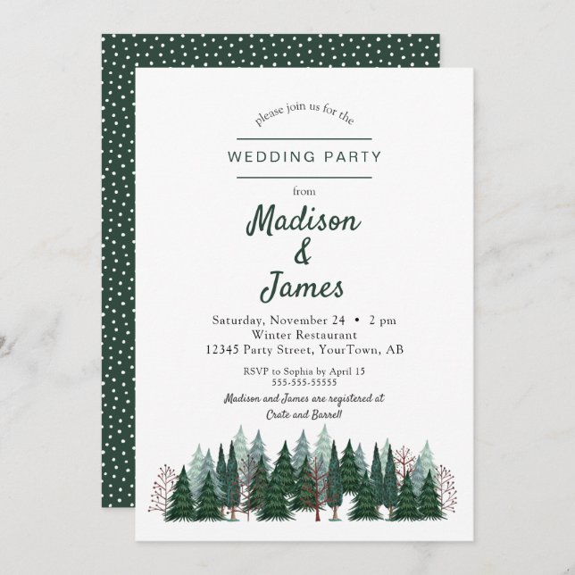 Pine Trees Forest | Wedding Party | Invitation (Front/Back)