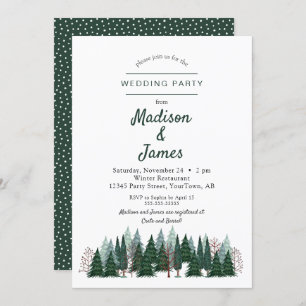 Pine Trees Forest Wedding Party Invitation