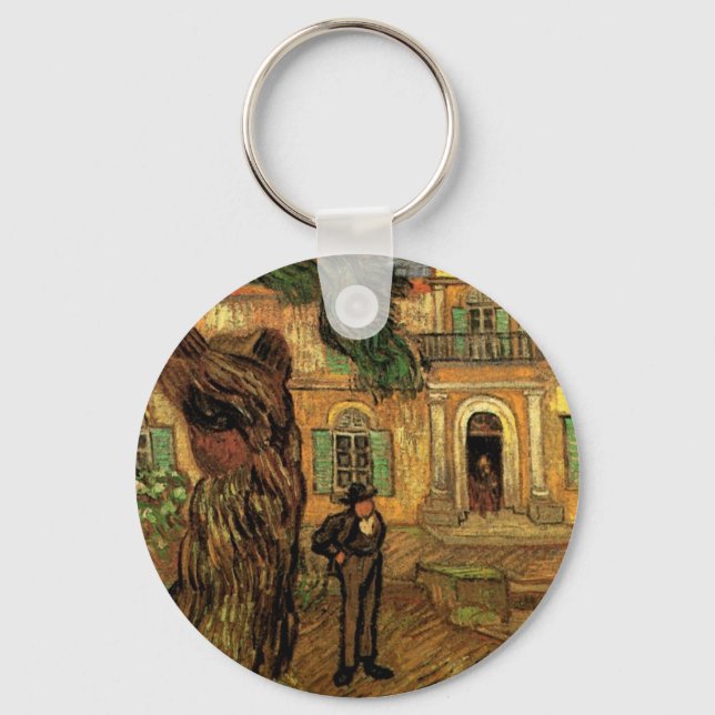 Pine Trees in Saint-Paul by Vincent van Gogh Keychain (Front)