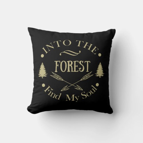 pine trees In the forest cross arrows Throw Pillow