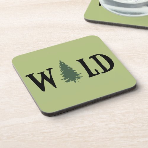 Pine trees in the wild forest beverage coaster