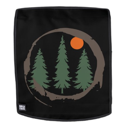 Pine trees Into the forest  Backpack