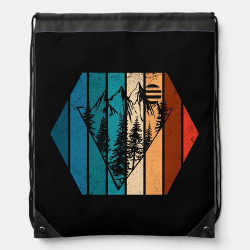 Pine trees Into the forest  Drawstring Bag