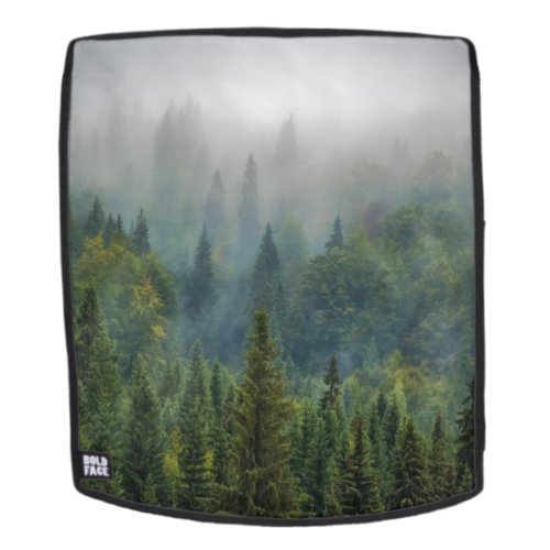 Pine trees Into the wild forest nature  Backpack