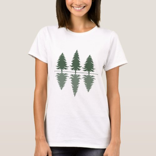 Pine trees Into the wild forest nature  T_Shirt