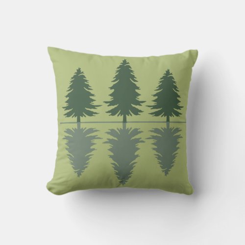 Pine trees Into the wild forest nature  Throw Pillow