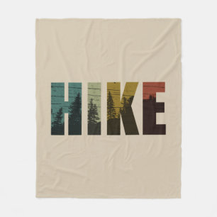 Pine trees into the woods hike vintage fleece blanket