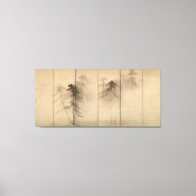 Pine Trees Left Hand Screen by Hasegawa Tohaku Canvas Print (Front)