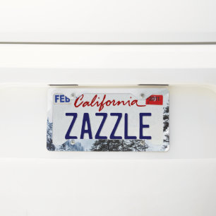 Pine trees license plate frame