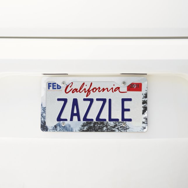 Pine trees license plate frame (On Car)