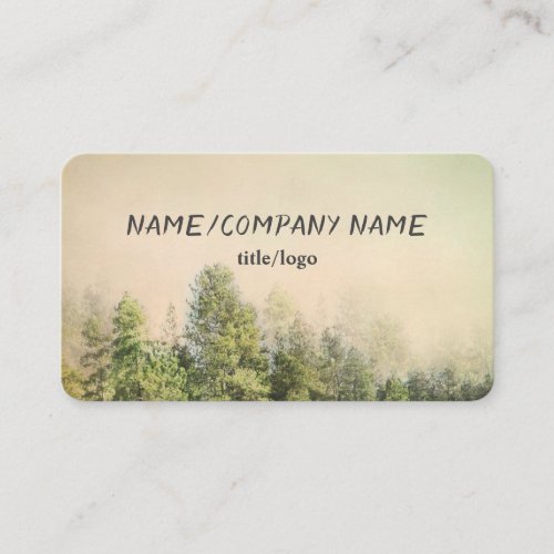 pine trees mountain landscape vintage style business card
