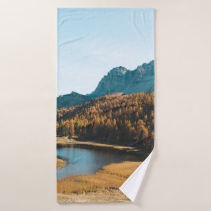 PINE TREES NEAR LAKE BATH TOWEL