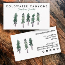 Pine Trees Outdoorsy Camp Hike Adventure Botanical Business Card