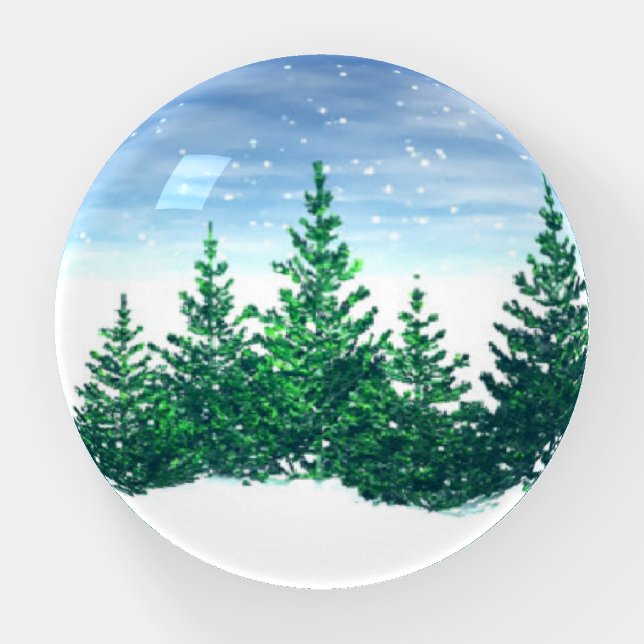 Pine Trees Paperweight (Front)