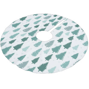 Pine Trees Pattern Holiday Decor Brushed Polyester Tree Skirt