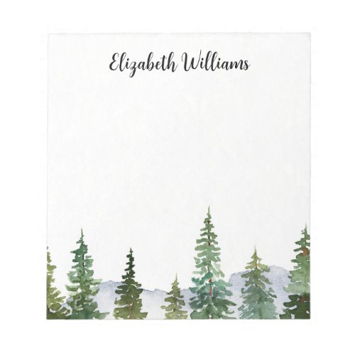 Pine Trees Personalized  Notepad
