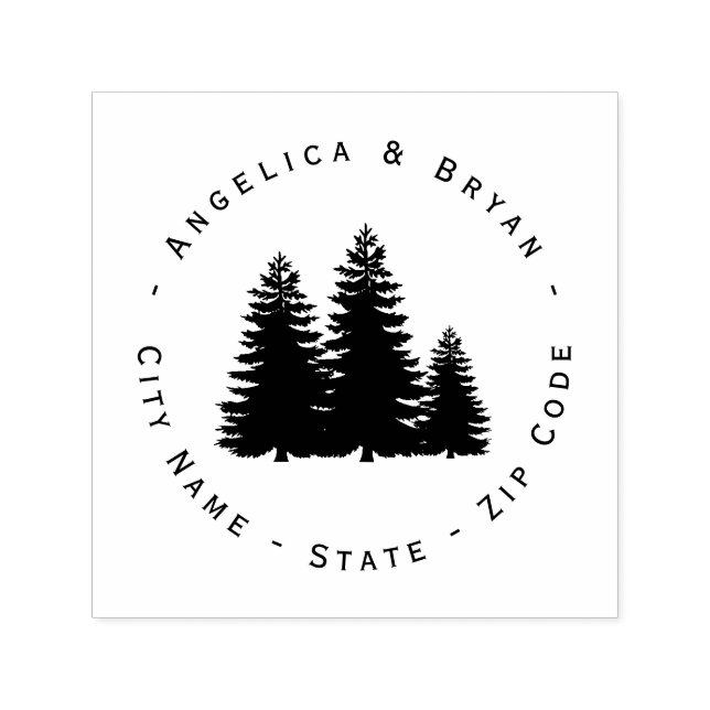 Pine Trees Return Address Self-inking Stamp (Design)