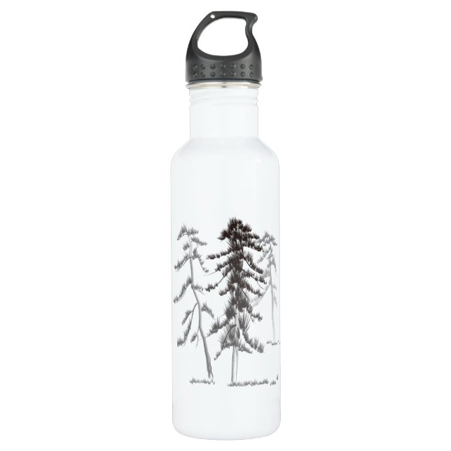 Pine trees stainless steel water bottle (Front)