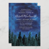 Pine Trees Watercolor Bridal Shower Invitations (Front/Back)