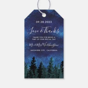Pine Trees Watercolor Rustic Wedding Favor Tags