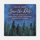 Pine Trees Watercolor Rustic Wedding Save the Date