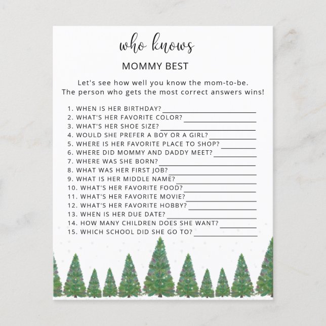 Pine trees Who knows mommy best (Front)