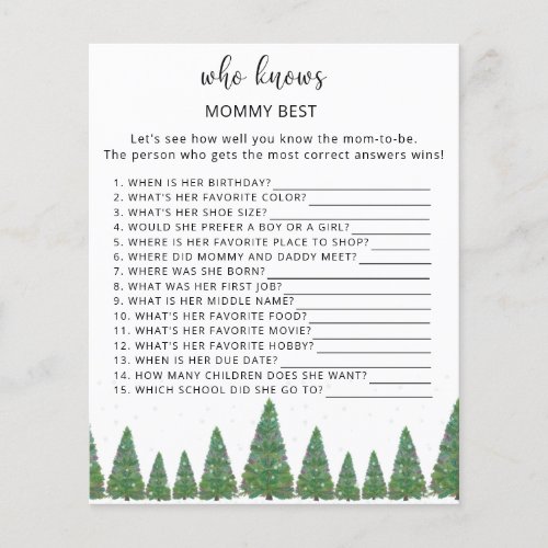 Pine trees Who knows mommy best
