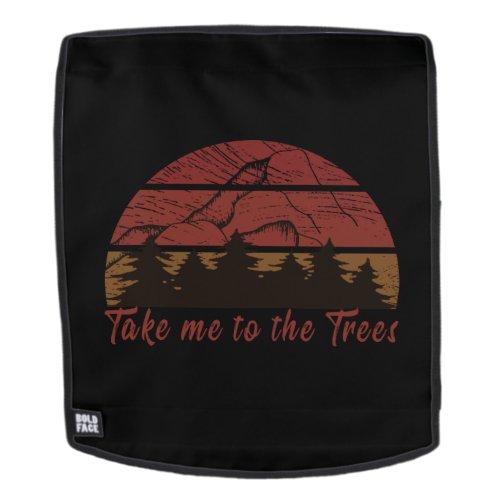 Pine trees wild forest mountain vintage sunset backpack