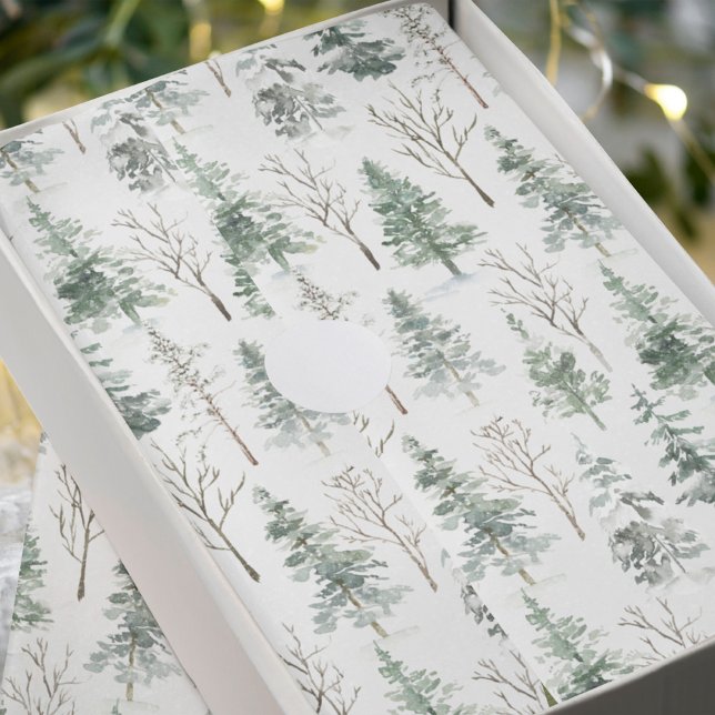 Pine Trees Winter Snow Christmas  Tissue Paper (Creator Uploaded)
