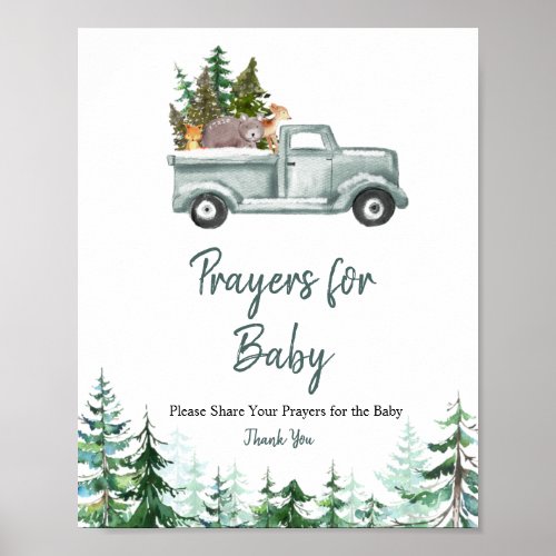  Pine Trees Woodland Prayers for Baby Sign