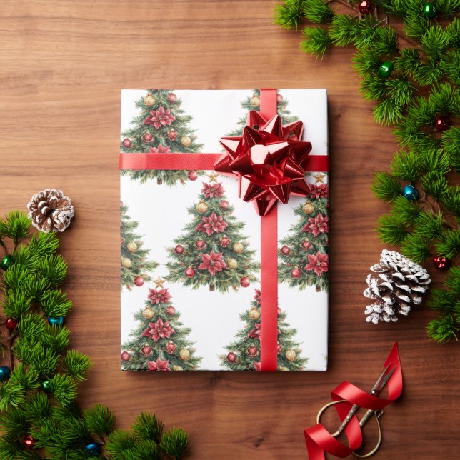 Pine Vintage Christmas Tree Gift  Wrapping Paper (Holiday Gift)