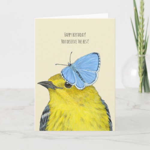 Pine warbler birthday card